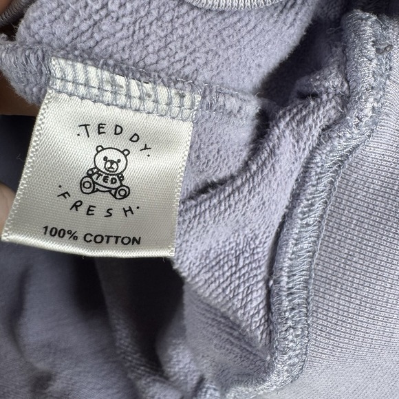 Teddy Fresh Smiley Face Love Hoodie Size Medium Lavender Purple Sweatshirt - Picture 6 of 8